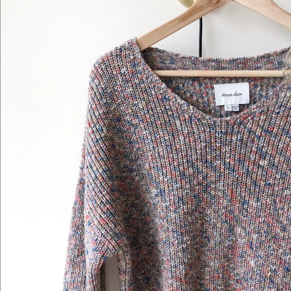 Steven Alan mixed color crop sweater. - Picture 4 of 7